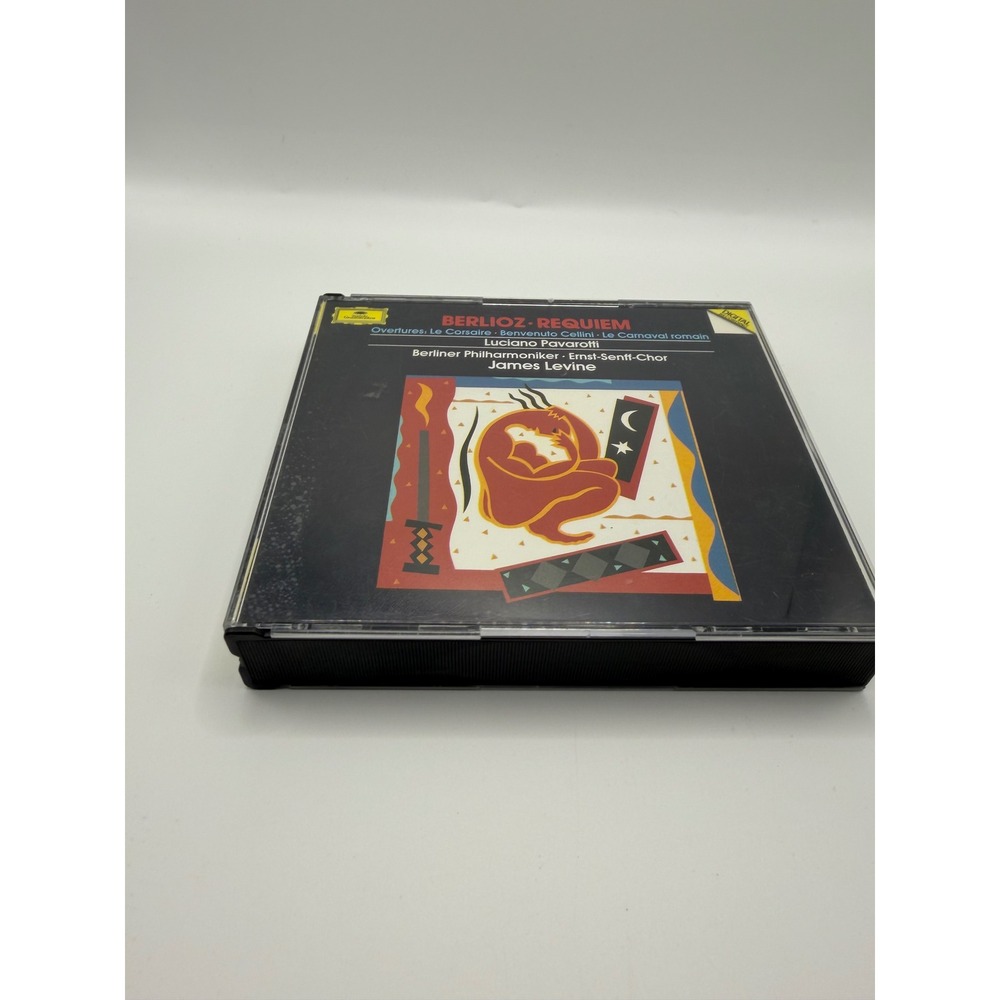 Berlioz Requiem Pavarotti James Levine Berlin Philharmonic 2 CD Set 429 724-2